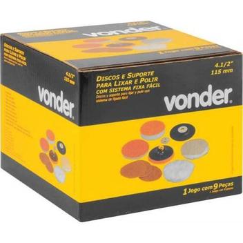 DISCOS P/ POLIR 4-1/2" + SUPORTE PLAST. VONDER