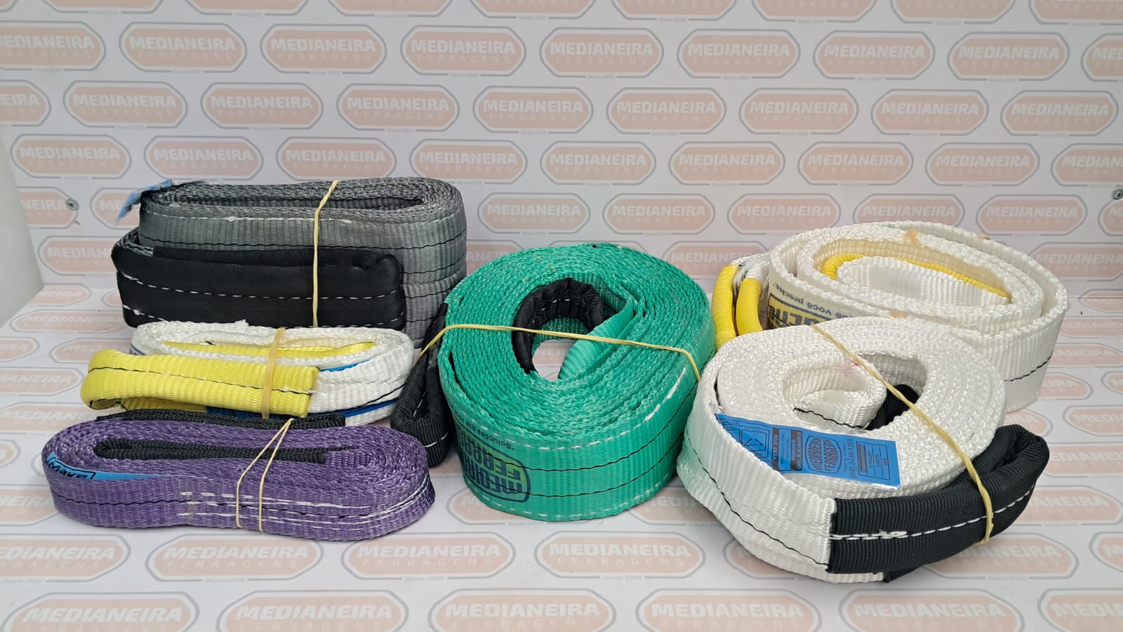 SLING  3,0 TON X 75 MM X 2 MT F.TRAB 5X1 BRANCA FITA CABO