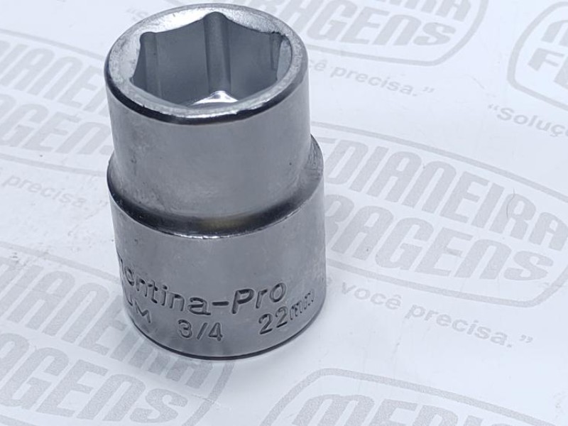 SOQUETE 3/4 X 22 MM  SEXT. TRAM. PRO
