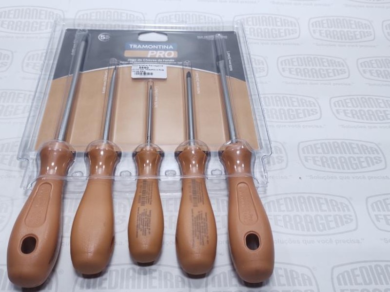 JOGO CHAVE FENDA/PHILLIPS 5 PÇS CORNETA