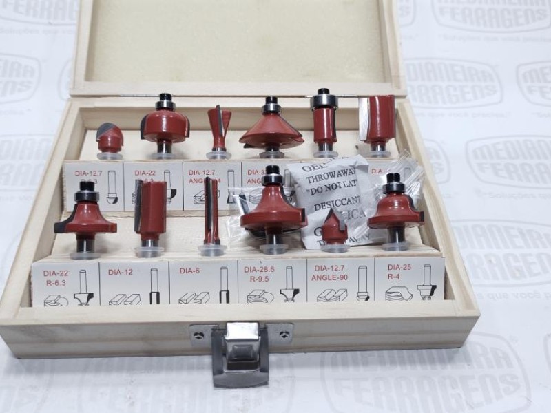 JOGO FRESA P/ TUPIA C/12 PÇS HASTE 1/4