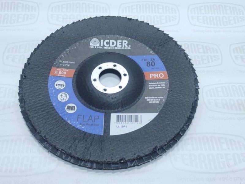 DISCO FLAP GR  80 X 7 CONICO ECOINOX HEAVY DUTY