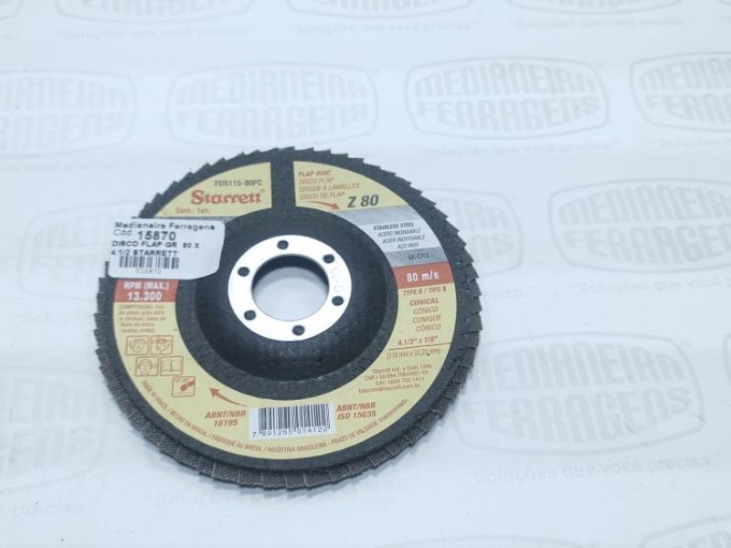 DISCO FLAP GR  80 X 4.1/2 CONICO STARRETT