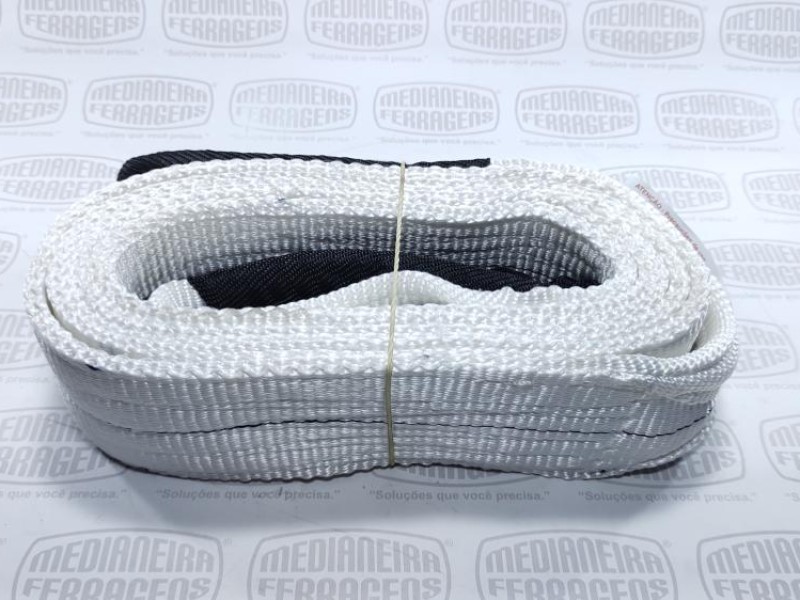 SLING  4,0 TON X 100 MM X 5 MT F.TRAB 5X1 BRANCA FITA CABO