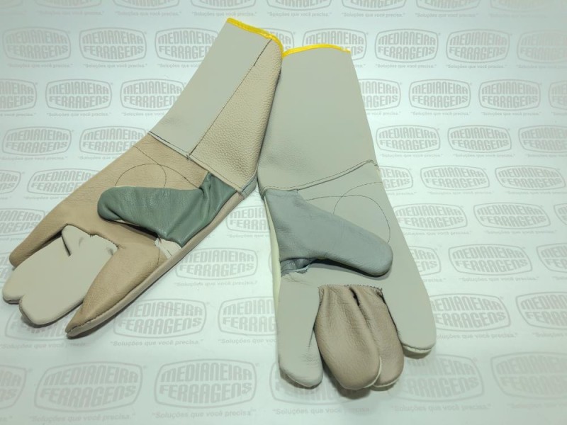 LUVA VAQUETA 20 CM MULTICOR REFORÇADA