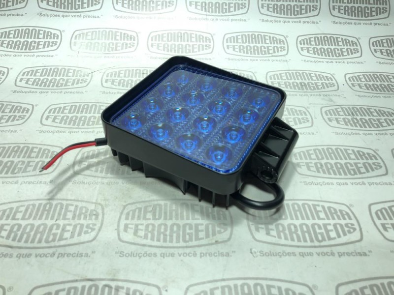 FAROL LED 48 W 47 MM AZUL QUADRADO POLY-848B RBL