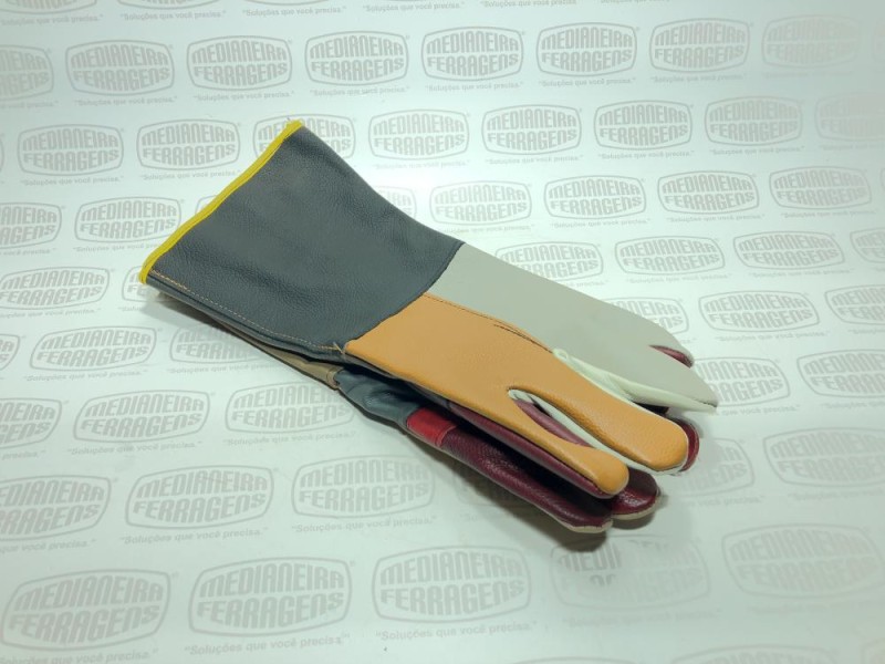 LUVA VAQUETA 15 CM MULTICOR REFORÇADA