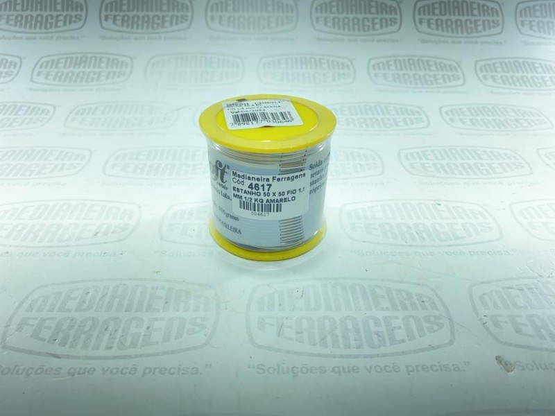 ESTANHO 50 X 50 FIO 1,5 MM ROLO 1/2 KG AMARELO SOFT