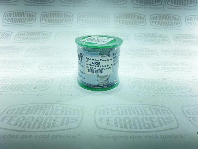 ESTANHO 40 X 60 FIO 1.0 MM ROLO 1/2 KG VERDE SOFT