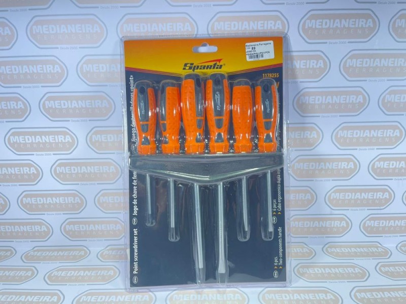 JOGO CHAVE FENDA/PHILLIPS 6 PÇS SPARTA