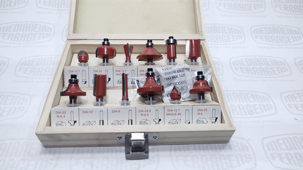 JOGO FRESA P/ TUPIA C/12 PÇS HASTE 1/4