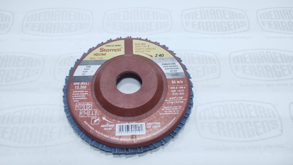 DISCO FLAP GR  40 X 4.1/2 CONICO STARRETT