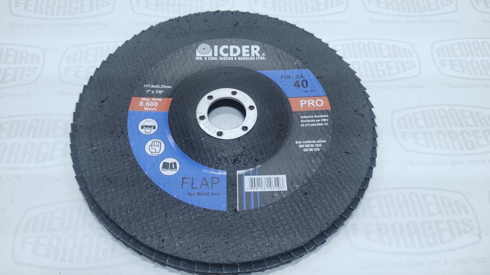 DISCO FLAP GR  40 X 7 CONICO ICDER