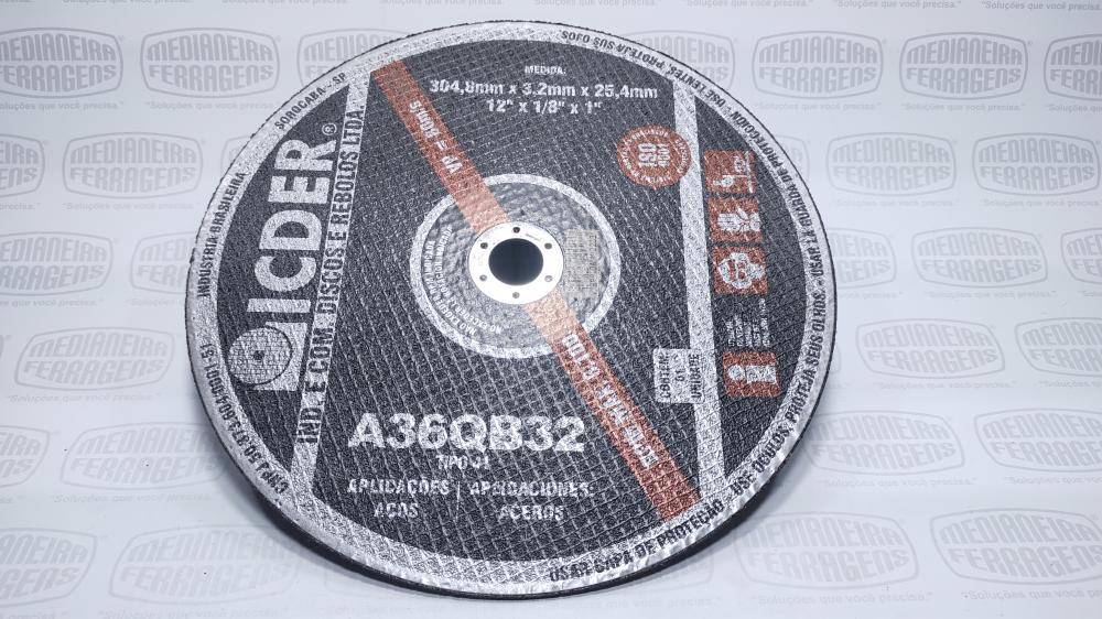 DISCO CORTE 12  X 1 X 3,2 A36 QB 23 ICDER