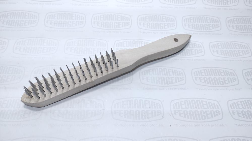 ESCOVA MANUAL AÇO CARB. 4 FIL. CBO. MADEIRA ROCAST